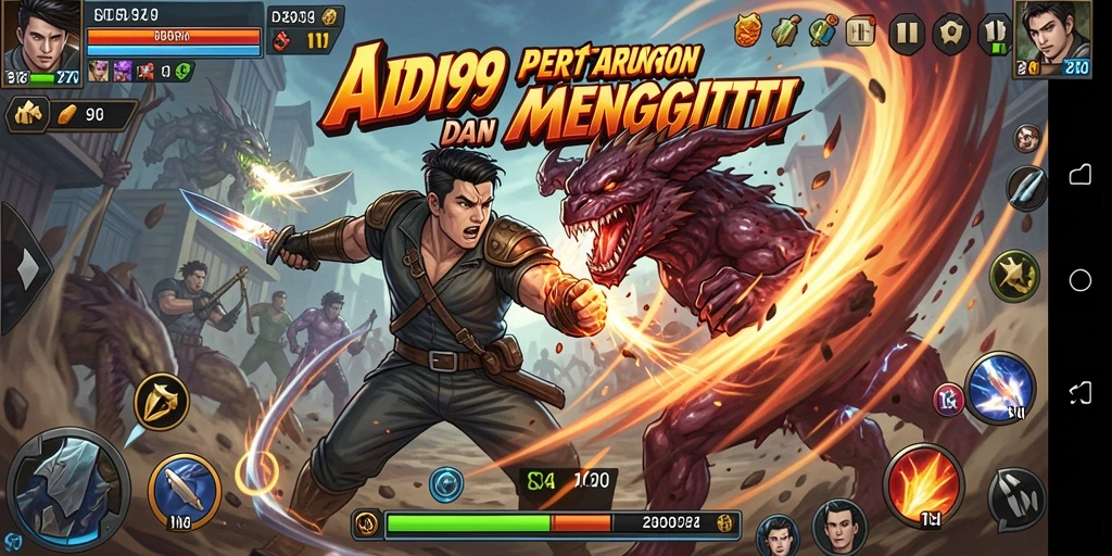 Tangkapan layar menunjukkan aksi pertarungan intens di ADI99.