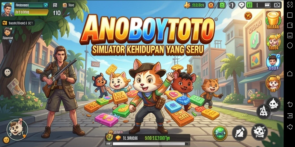 Screenshot dari gameplay ANOBOYTOTO menunjukkan aktivitas menarik dalam simulasi kehidupan.