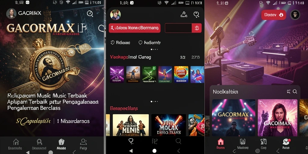 Tampilan gameplay GACORMAX yang menampilkan koleksi lagu yang kaya.