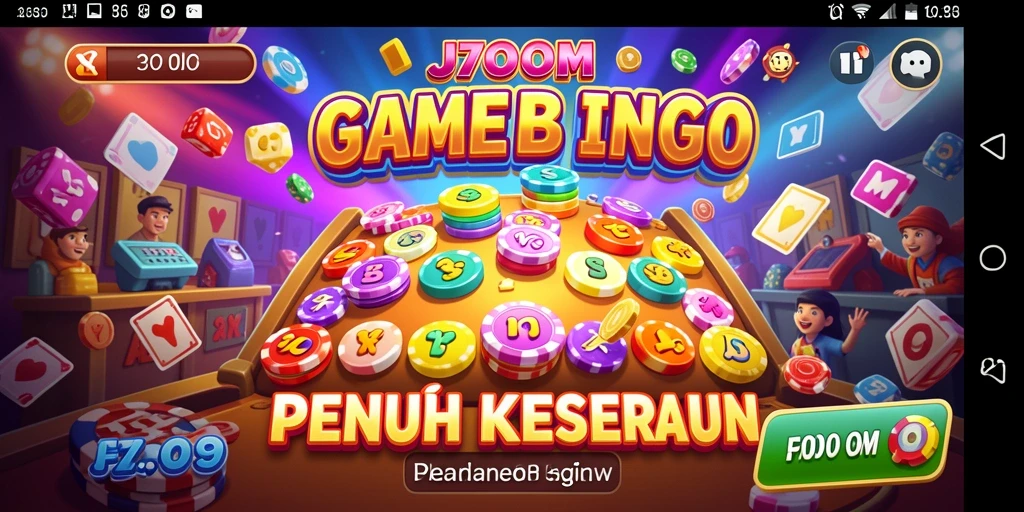 Tangkapan layar utama J200M menampilkan gameplay seru dari permainan Bingo.