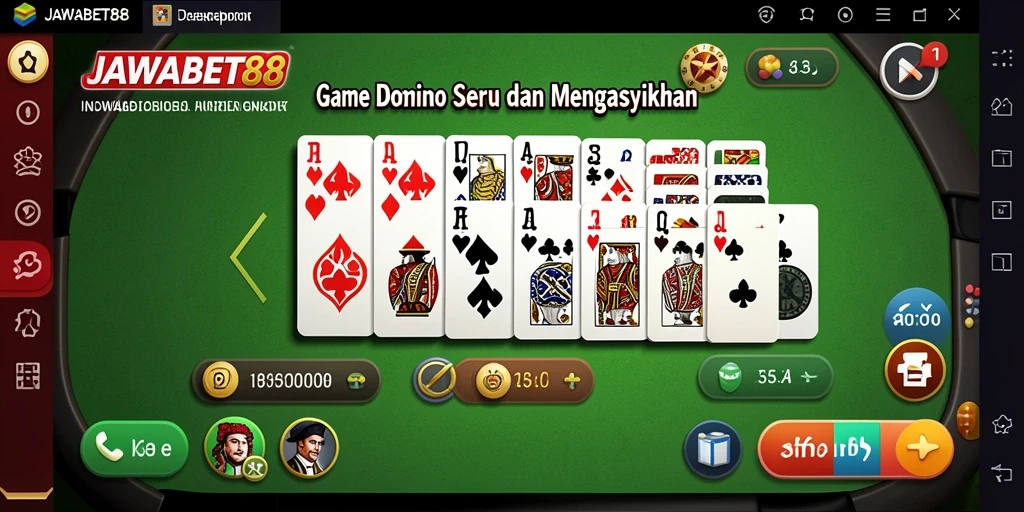 Tampilan gameplay domino yang seru dan menggembirakan di JAWABET88.