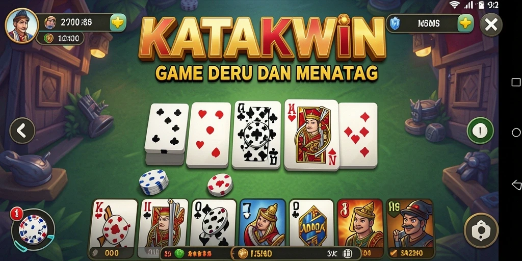Tampilan gameplay KATAKWIN yang seru dan menyenangkan.