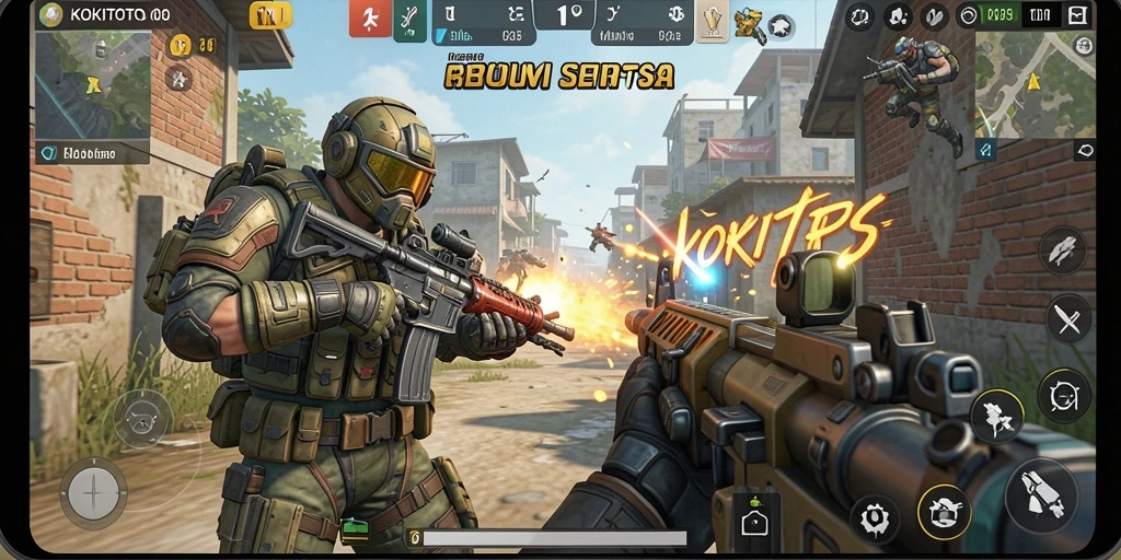 Menampilkan aksi intens di dunia FPS KOKITOTO.