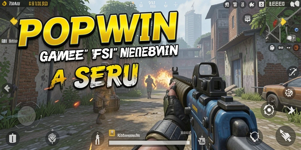 Screenshot gameplay seru dari POPWIN saat aksi tembak-menembak.