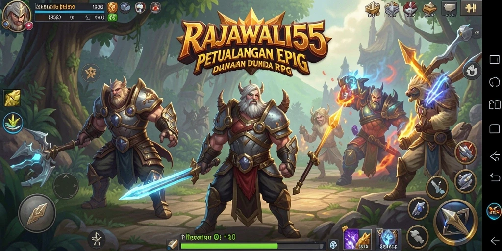 Tampilan gameplay menampilkan pertempuran dan eksplorasi petualangan RPG.