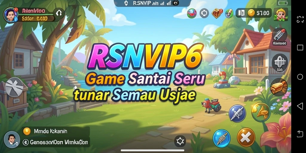 Tangkapan layar gameplay seru dari RSNVIP6 dengan karakter yang menggemaskan.