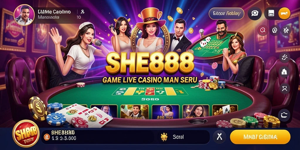 Gameplay Live Casino SHE888 dengan dealer langsung yang profesional.