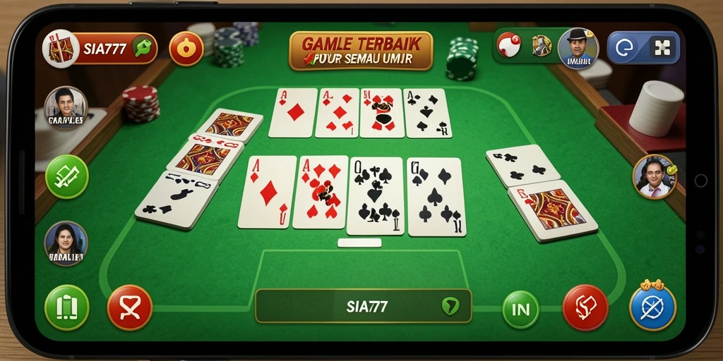 Screenshot gameplay SIA777 yang menunjukkan suasana bermain Gaple.