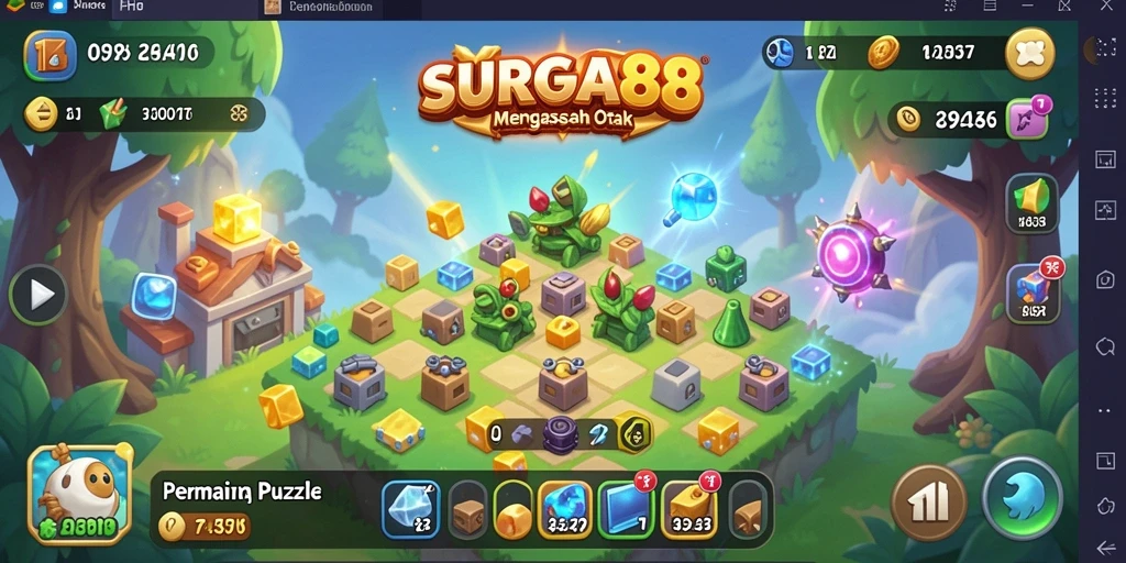 Tampilan menarik dari gameplay Puzzle SURGA88 yang menantang.