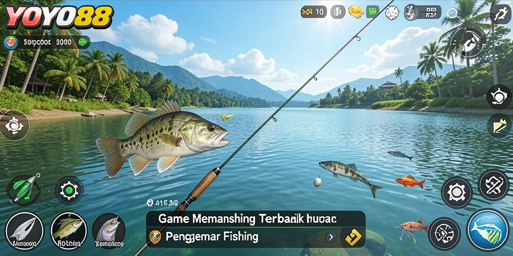 Tampilan gameplay <strong>YOYO88</strong> dengan pengalaman memancing yang penuh warna.